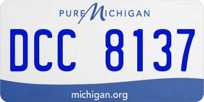 MI license plate DCC8137