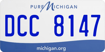 MI license plate DCC8147