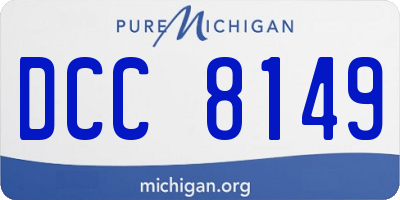 MI license plate DCC8149