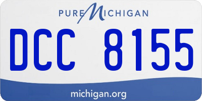 MI license plate DCC8155