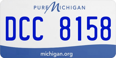 MI license plate DCC8158