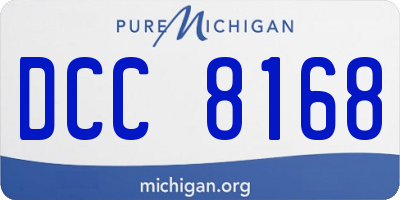 MI license plate DCC8168