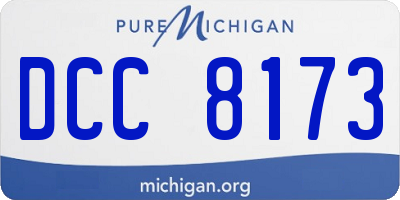 MI license plate DCC8173