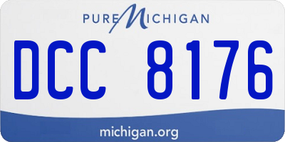 MI license plate DCC8176