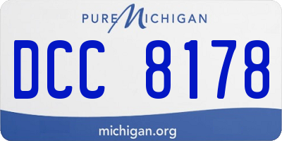 MI license plate DCC8178