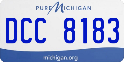 MI license plate DCC8183