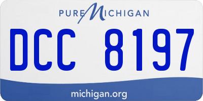 MI license plate DCC8197