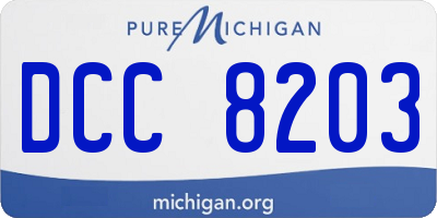 MI license plate DCC8203