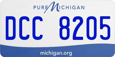 MI license plate DCC8205