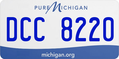 MI license plate DCC8220