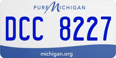 MI license plate DCC8227