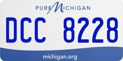 MI license plate DCC8228