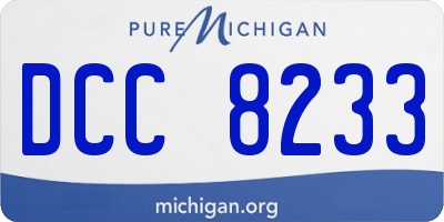 MI license plate DCC8233