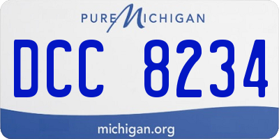 MI license plate DCC8234