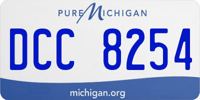 MI license plate DCC8254