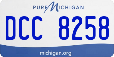 MI license plate DCC8258