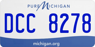 MI license plate DCC8278