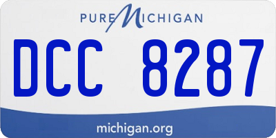 MI license plate DCC8287