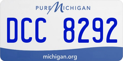 MI license plate DCC8292