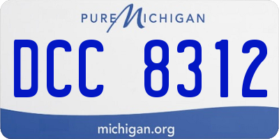 MI license plate DCC8312