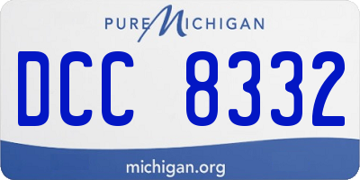 MI license plate DCC8332