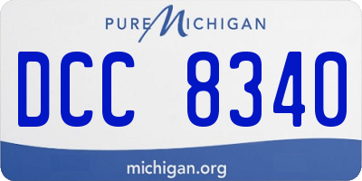 MI license plate DCC8340