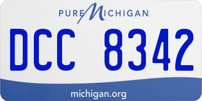 MI license plate DCC8342