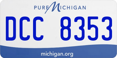MI license plate DCC8353