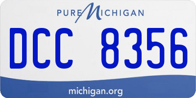 MI license plate DCC8356