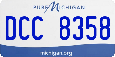 MI license plate DCC8358