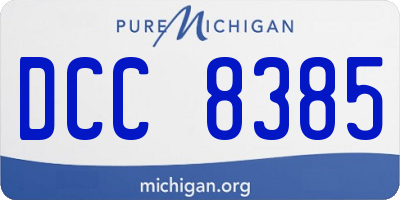 MI license plate DCC8385
