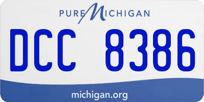 MI license plate DCC8386