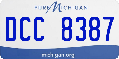 MI license plate DCC8387