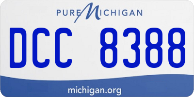 MI license plate DCC8388