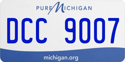 MI license plate DCC9007