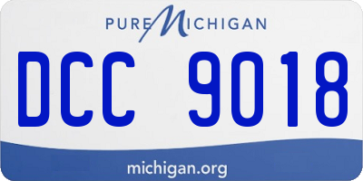 MI license plate DCC9018