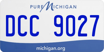 MI license plate DCC9027