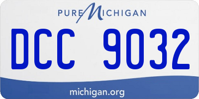 MI license plate DCC9032