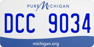 MI license plate DCC9034