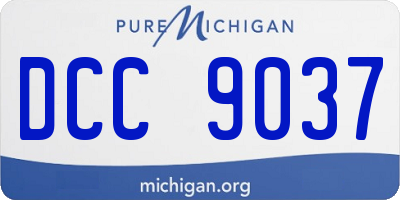 MI license plate DCC9037