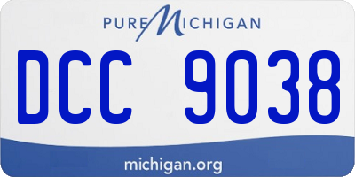 MI license plate DCC9038
