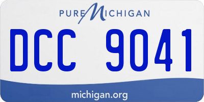MI license plate DCC9041