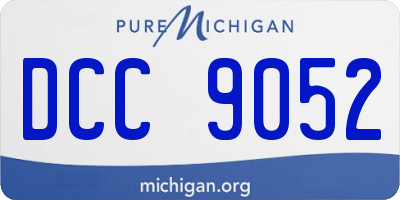 MI license plate DCC9052