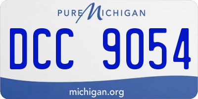 MI license plate DCC9054