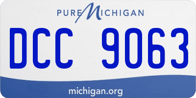 MI license plate DCC9063