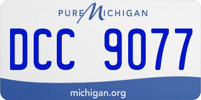 MI license plate DCC9077