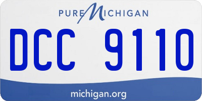 MI license plate DCC9110