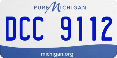 MI license plate DCC9112