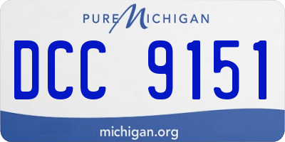 MI license plate DCC9151