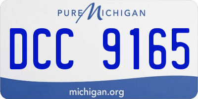 MI license plate DCC9165
